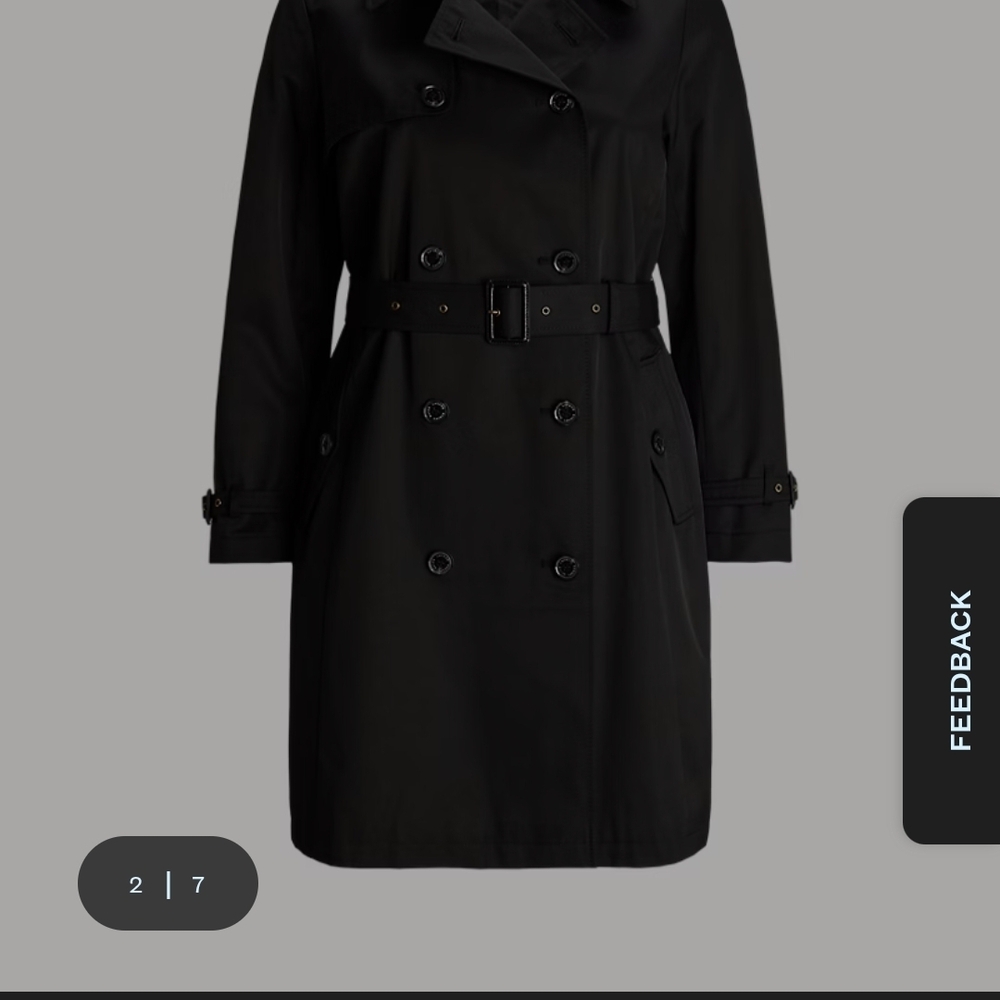 Ralph Lauren Black Double-Breasted Trench Coat